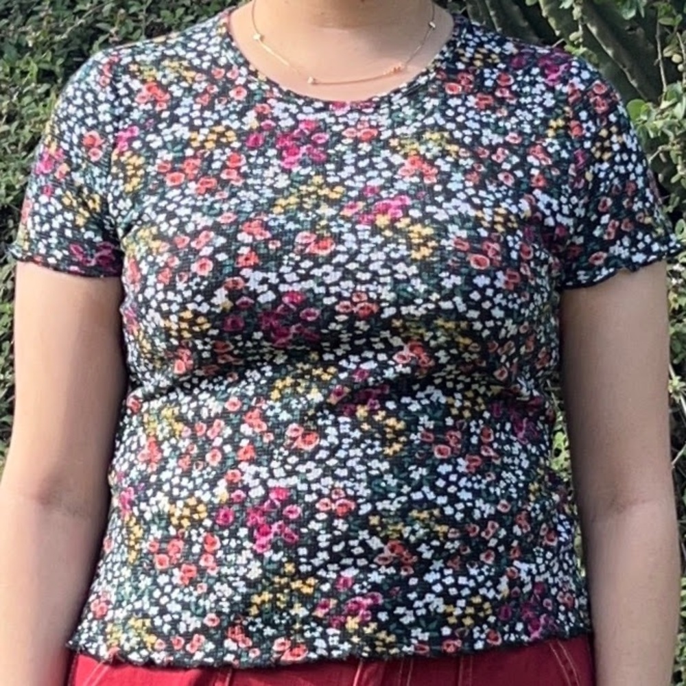 Wonder Nation Multicolor Floral Short Sleeve Tee